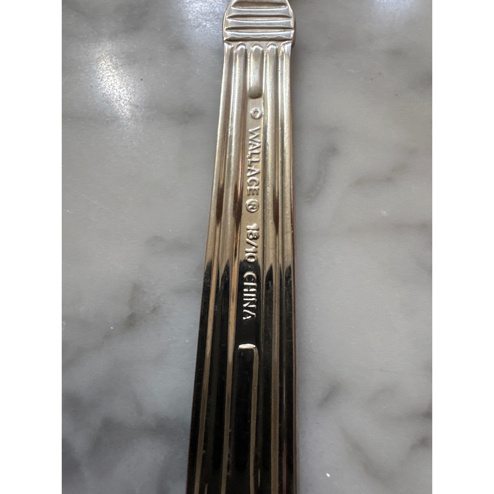 Wallace Silver Chardonnay Stainless Teaspoon Ribbed Glossy 18/10 Flatware 6.25" - Picture 3 of 6